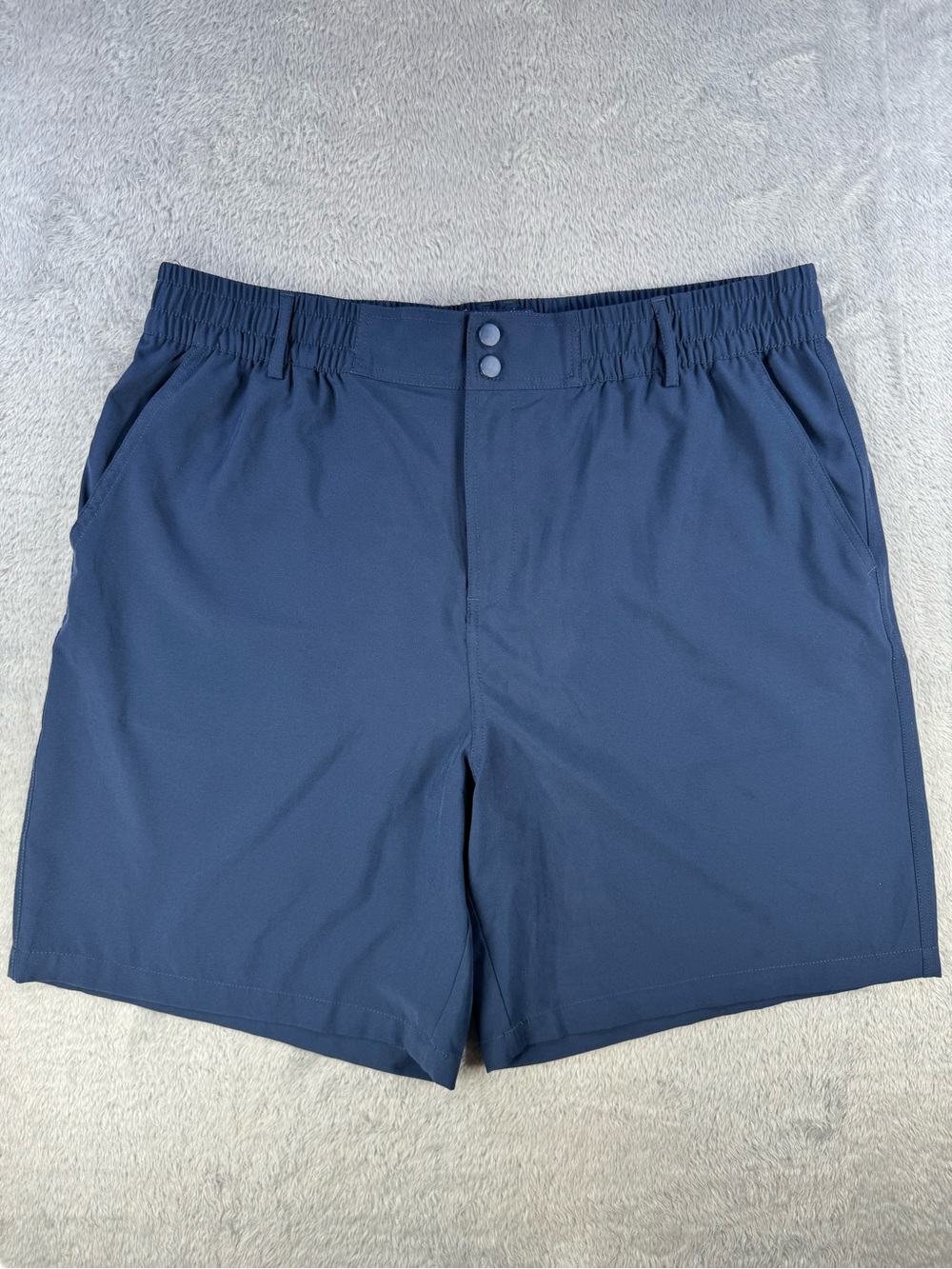 BURLEBO Men’s XL Navy Performance Stretch Shorts 8” Inseam